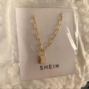 NWT Gold lock necklace